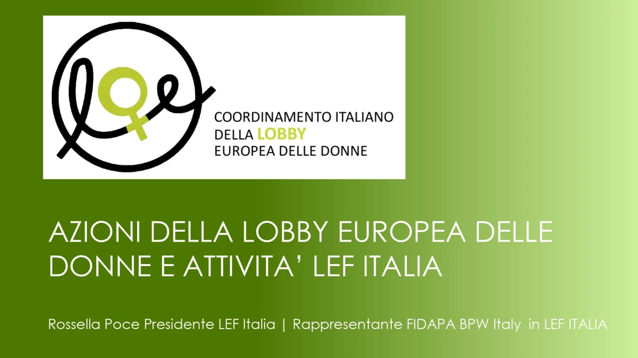 LEF _ AZIONI DELLA LOBBY EUROPEA DELLE DONNE